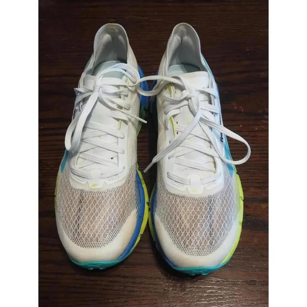 Reebok Men's FloatZig‎ X1 'White Digital Lime Blue White Running Shoes